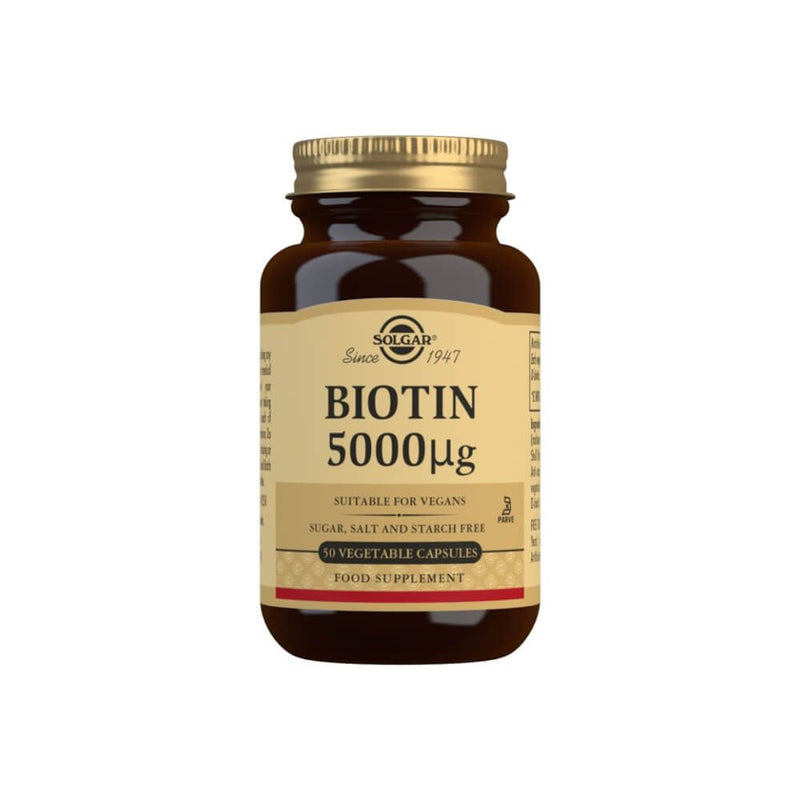 Solgar Biotin 5000 Âµg Vegetable Capsules Pack of 50 at MySupplementShop.co.uk