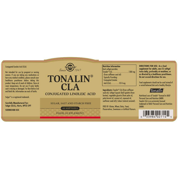 Solgar Tonalin CLA Softgels Pack of 60 at MySupplementShop.co.uk