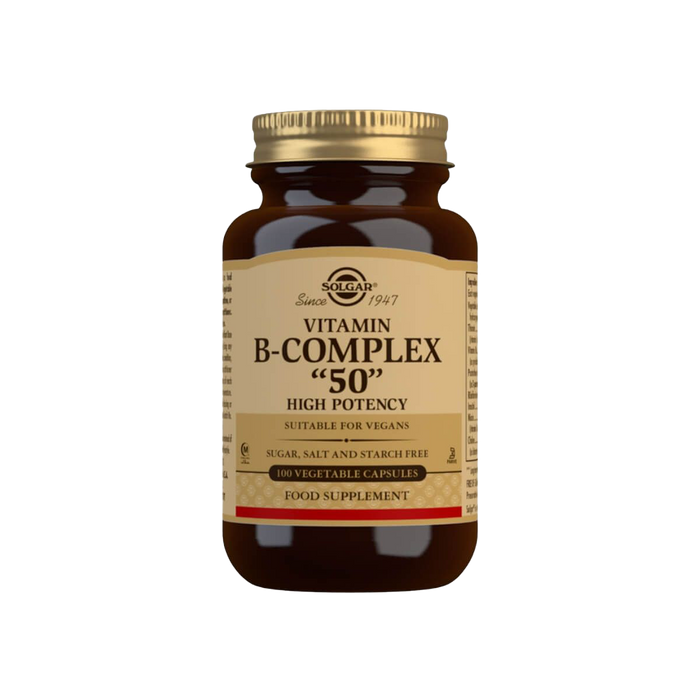 Solgar Vitamin B-Complex 50 High Potency Vegetable Capsules Pack of 100