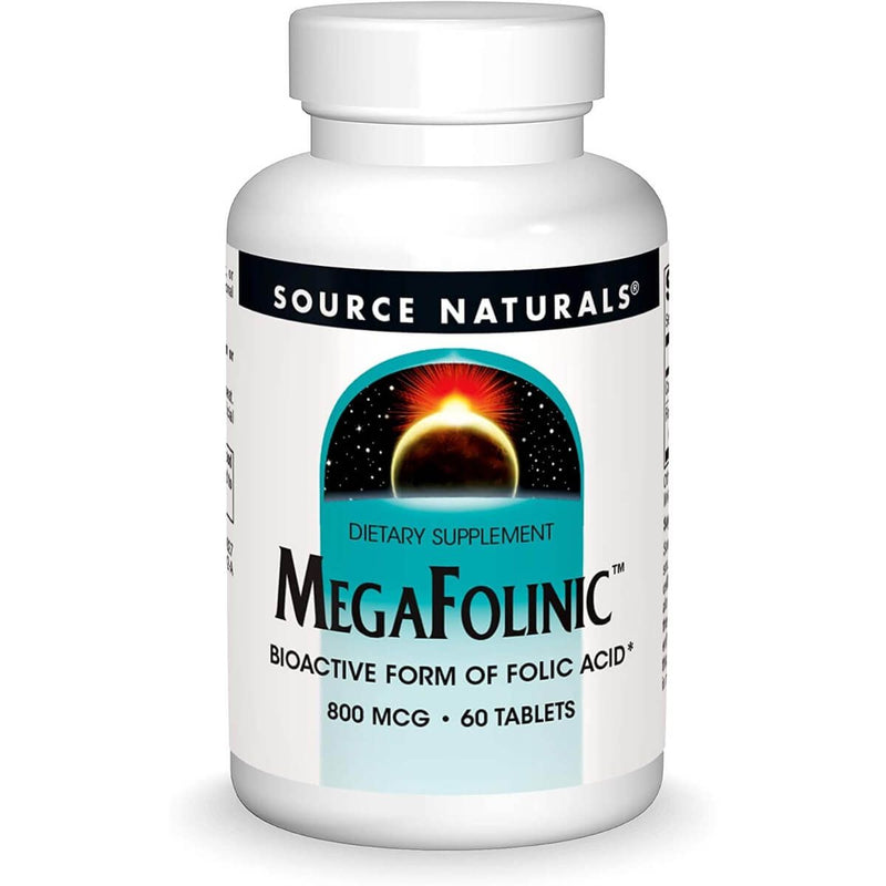 Source Naturals MegaFolinic (Folic Acid) 800mcg 60 Tablets | Premium Supplements at MYSUPPLEMENTSHOP