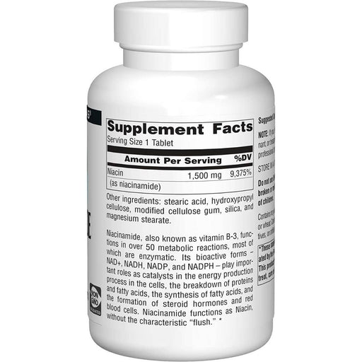 Source Naturals Niacinamide B-3 1500mg 100 Tablets | Premium Supplements at MYSUPPLEMENTSHOP