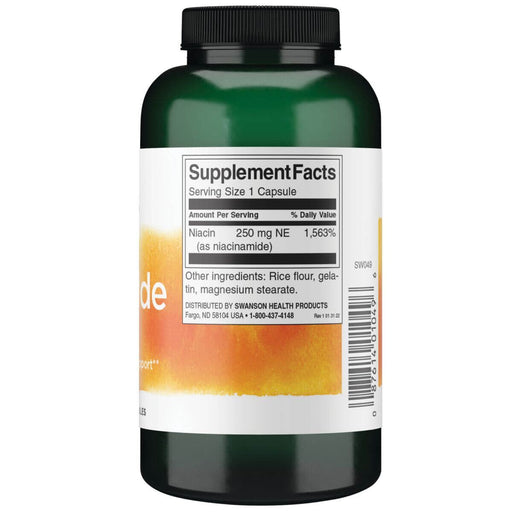 Swanson Niacinamide 250 mg 250 Capsules - Energy & Vitality at MySupplementShop by Swanson