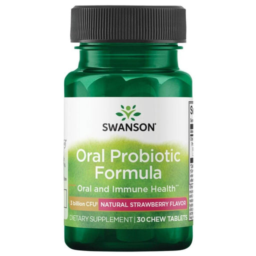 Swanson Oral Probiotic Formula 3 Billion CFU 30 Chewables, Strawberry Flavour | Premium Supplements at MYSUPPLEMENTSHOP.co.uk