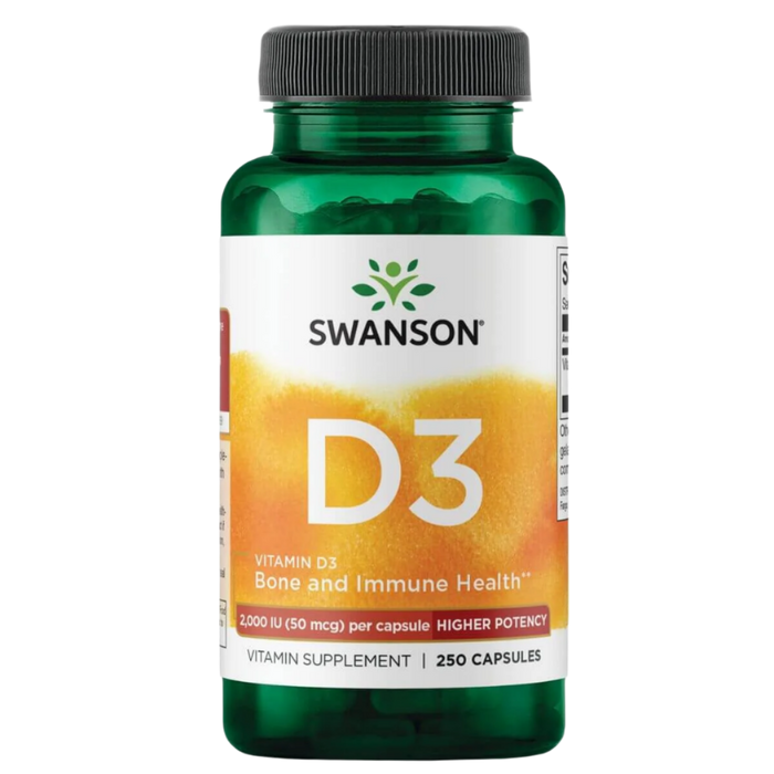 Swanson Vitamin D3 Higher Potency 2,000 IU (50 mcg) 250 Capsules