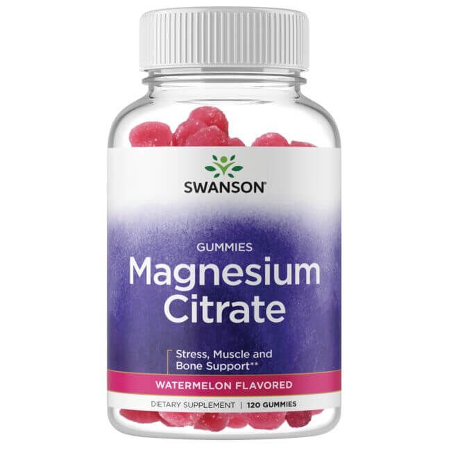 Swanson Magnesium Citrate Gummies, Watermelon Flavoured 84mg 120 Gummies - Heart Health at MySupplementShop by Swanson