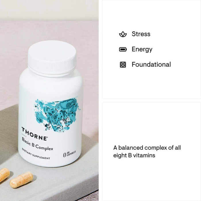 Thorne Research Basic B Complex 60 Capsules - Energy & Vitality at MySupplementShop by Thorne