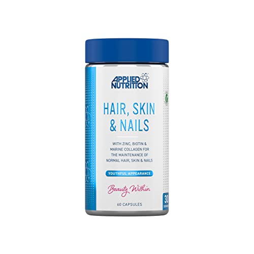 Applied Nutrition Hair, Skin & Nails 60Caps Unflavoured | High-Quality Hair and Nails | MySupplementShop.co.uk