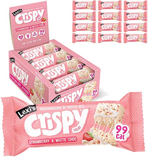 Lexi's Crispy Treats 12x25g Strawberry & White Choc | High-Quality Sports Nutrition | MySupplementShop.co.uk