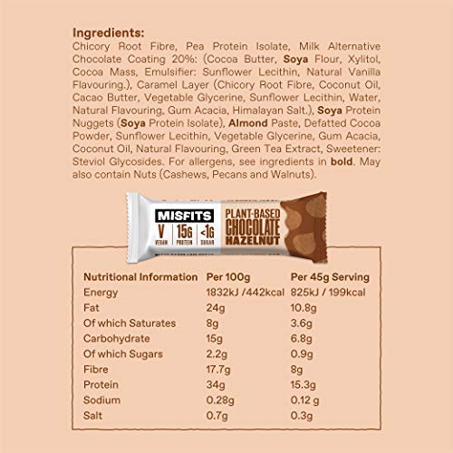 Plant Based Chocolate Hazelnut Protein Bar 45g | High-Quality Health Foods | MySupplementShop.co.uk