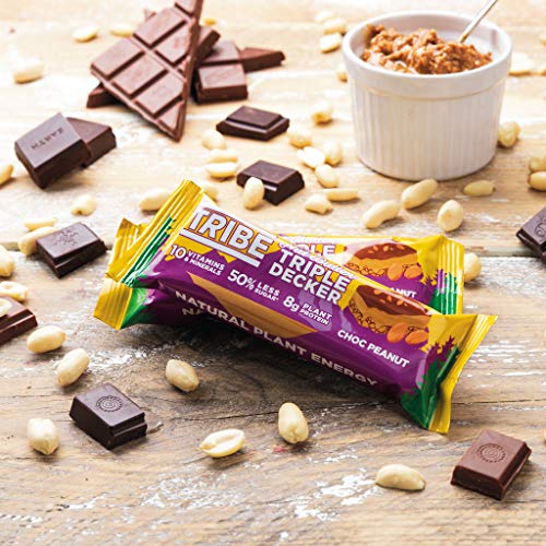 Tribe Nut Butter Triple Decker Plant Protein Bar  12x40g Choc Peanut | High-Quality Sports Nutrition | MySupplementShop.co.uk