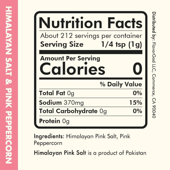 FlavorGod Himalayan Salt & Pink Peppercorn - 212g | High-Quality Supplements | MySupplementShop.co.uk