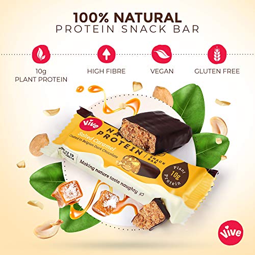 Vive Natural Vegan High Protein Bar - High Protein 100% Natural (Salted Caramel) - Sports Nutrition at MySupplementShop by Vive