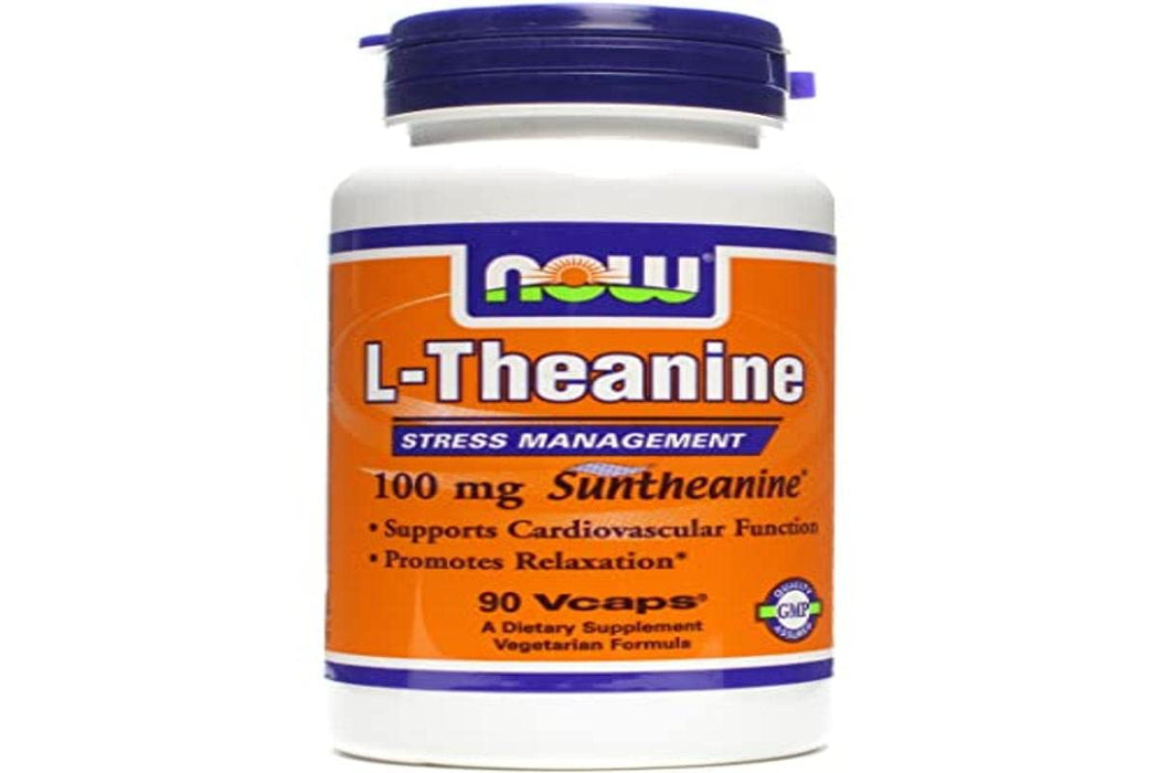 NOW Foods L-Theanine with Decaf Green Tea, 100mg - 90 vcaps - Health and Wellbeing at MySupplementShop by NOW Foods