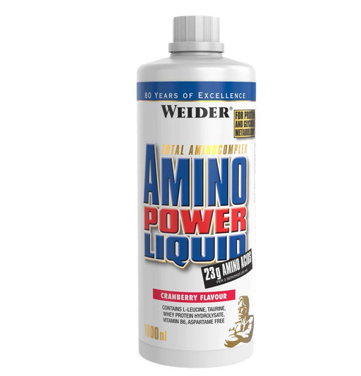 Weider Amino Power Liquid, Cranberry - 1000 ml. | High-Quality Amino Acids and BCAAs | MySupplementShop.co.uk