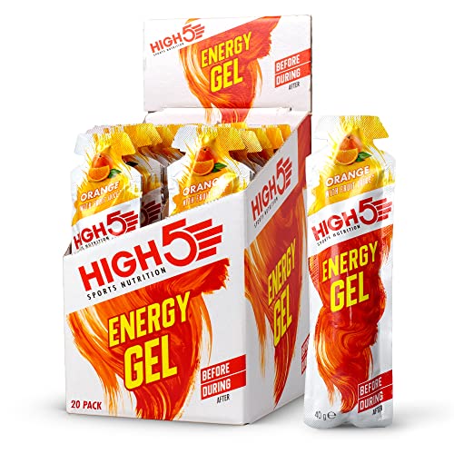 HIGH5 Energy Gel Quick Release Energy On The Go From Natural Fruit Juice (Orange 20 x 40g) | High-Quality Endurance & Energy | MySupplementShop.co.uk