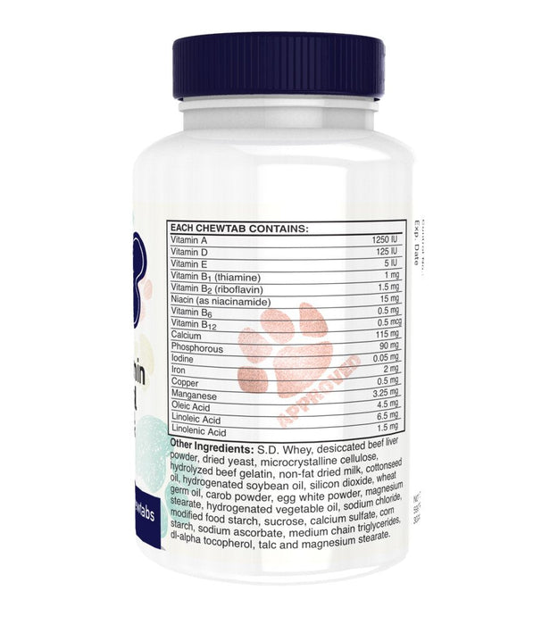 Health Thru Nutrition Multi-Vitamin & Mineral Formula For Dogs, Beef Flavour - 100 chewtabs | High-Quality Vitamin C | MySupplementShop.co.uk