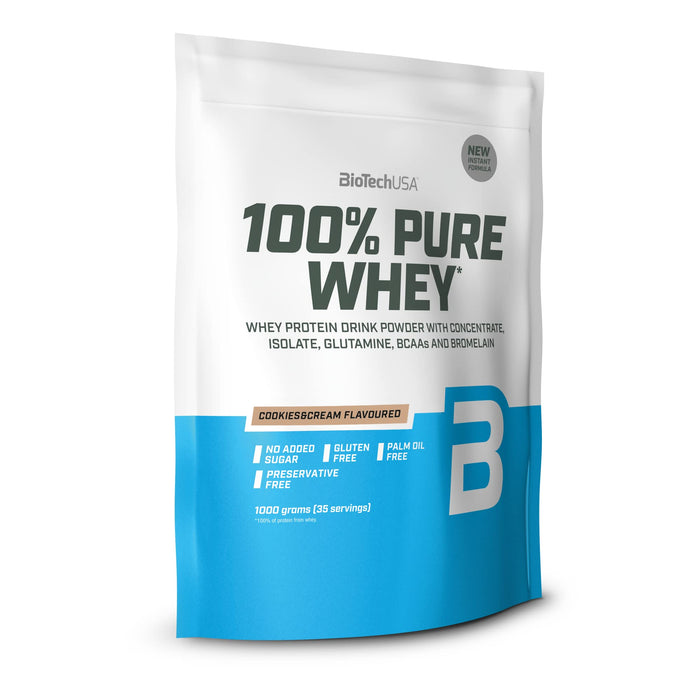 BioTechUSA 100% Pure Whey, Cookies & Cream - 1000 grams | High-Quality Protein | MySupplementShop.co.uk