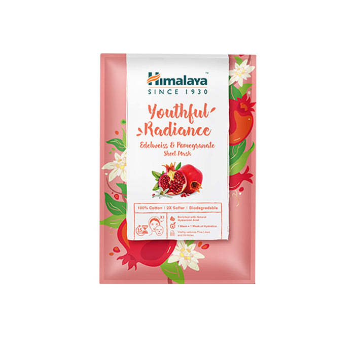 Himalaya Youthful Radiance Edelweiss & Pomegranate Sheet Mask - 30 ml. - Health and Wellbeing at MySupplementShop by Himalaya