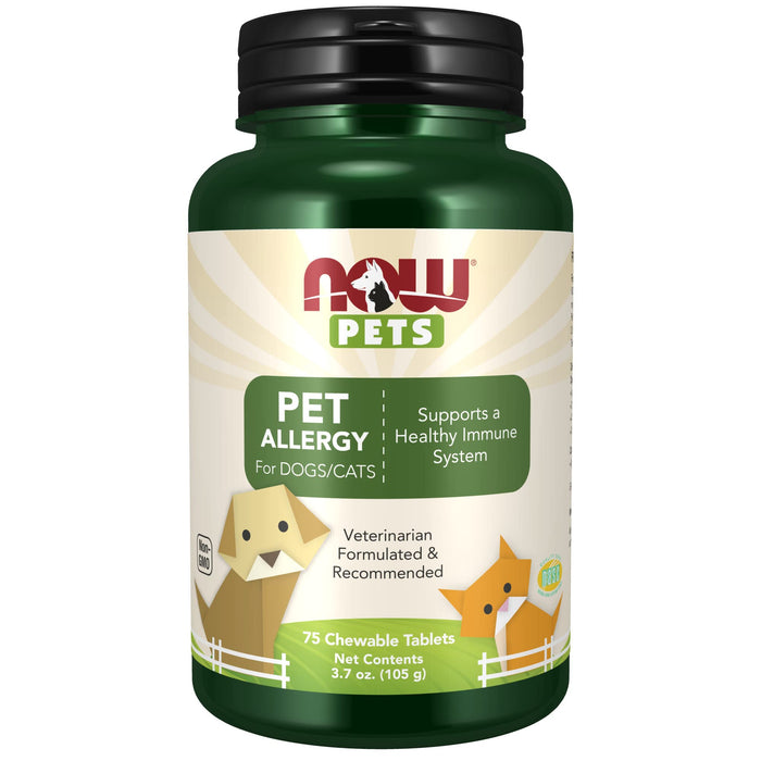 NOW Foods Pets, Pet Allergy - 75 chewable tablets | High-Quality Digestive Remedies | MySupplementShop.co.uk