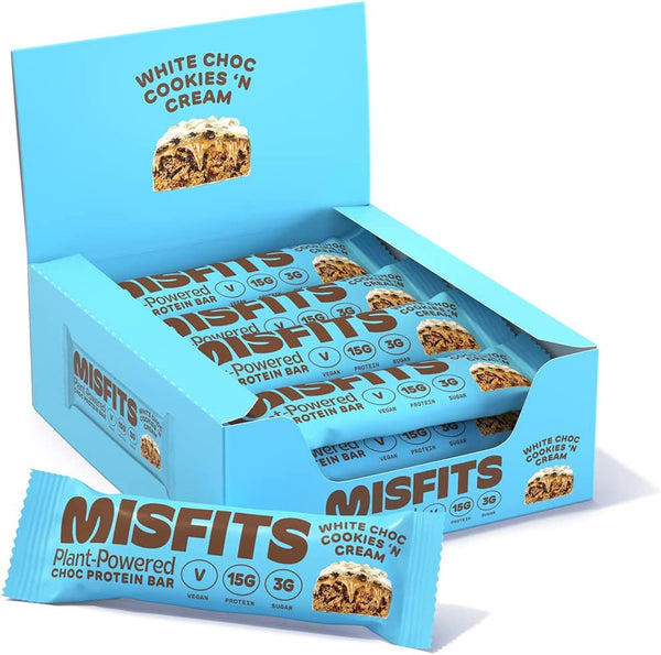 Misfits Vegan Protein Bar 12 x 45g | High-Quality Health & Beauty > Health Care > Fitness & Nutrition > Vitamins & Supplements | MySupplementShop.co.uk