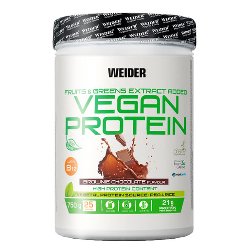 Weider Vegan Protein, Brownie Chocolate - 750 grams | High-Quality Protein | MySupplementShop.co.uk