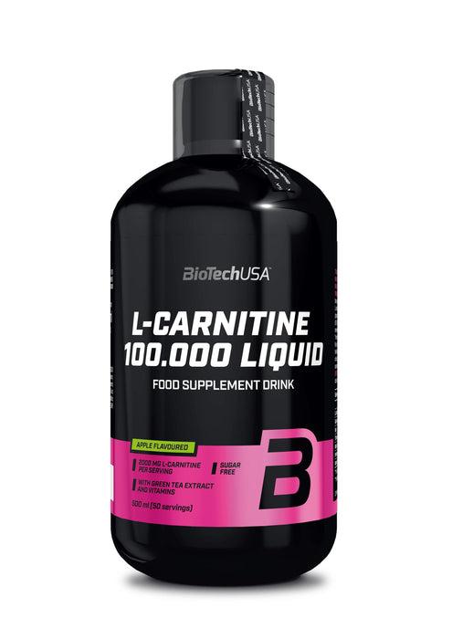 BioTechUSA L-Carnitine 100.000, Apple - 500 ml. | High-Quality Amino Acids and BCAAs | MySupplementShop.co.uk