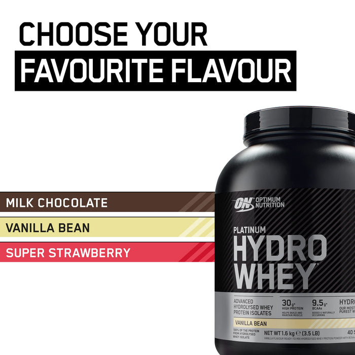 Optimum Nutrition Platinum Hydrowhey, Vanilla Bean - 1600 grams | High-Quality Protein | MySupplementShop.co.uk