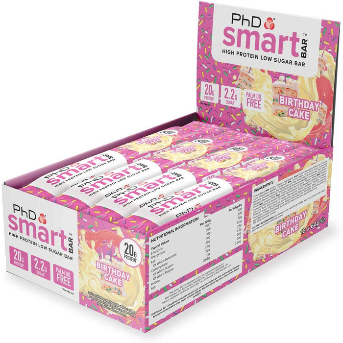 PhD Nutrition Smart Bar 12 x 64g | High-Quality Protein Bars | MySupplementShop.co.uk