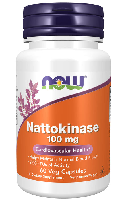 NOW Foods Nattokinase, 100mg - 60 vcaps - Health and Wellbeing at MySupplementShop by NOW Foods