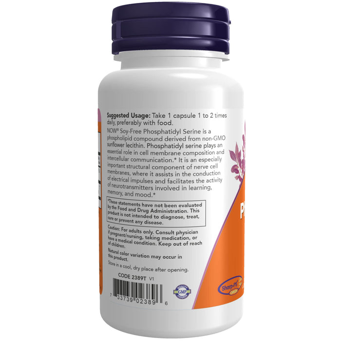 NOW Foods Phosphatidyl Serine, 150mg Soy Free - 60 vcaps | High-Quality Combination Multivitamins & Minerals | MySupplementShop.co.uk