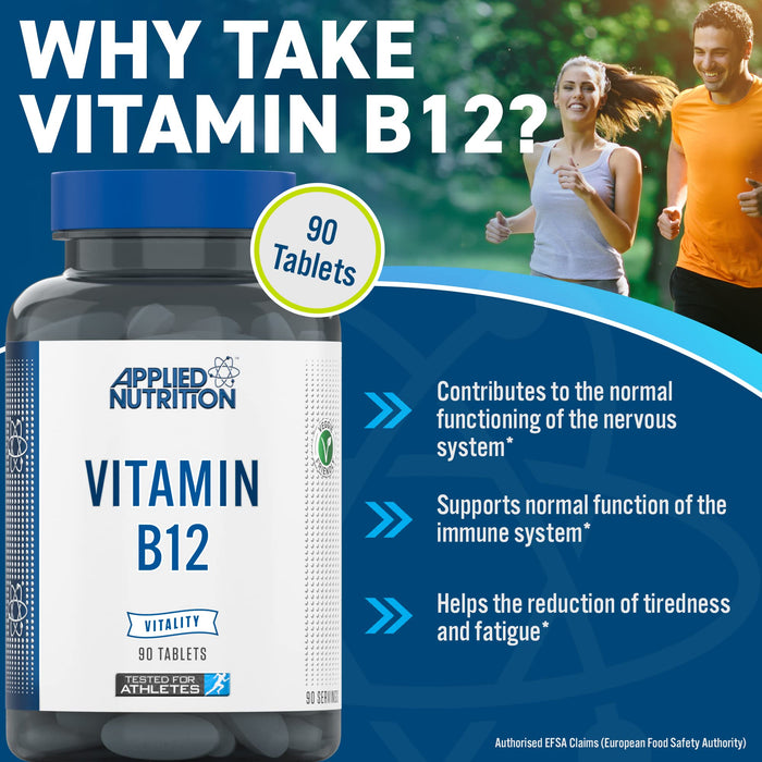 Applied Nutrition Vitamin B12 - 90 tabs - Vitamins & Minerals at MySupplementShop by Applied Nutrition