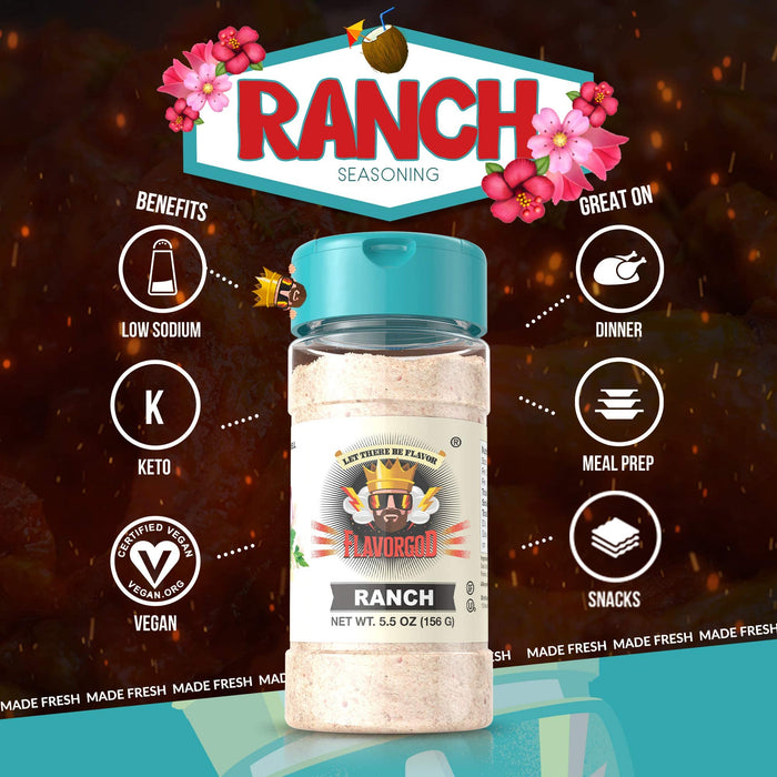 FlavorGod Ranch Seasoning - 156g | High-Quality Health Foods | MySupplementShop.co.uk