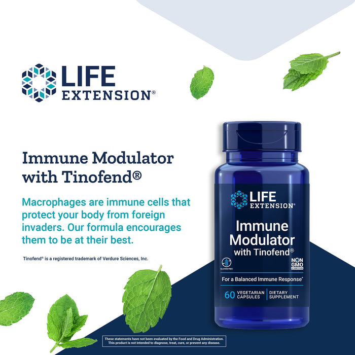 Life Extension Immune Modulator with Tinofend - 60 vcaps | High-Quality Health and Wellbeing | MySupplementShop.co.uk