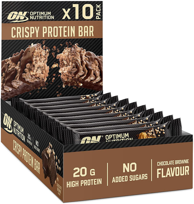 Optimum Nutrition Protein Crisp Bar 10 x 65g | High-Quality Sports Nutrition | MySupplementShop.co.uk