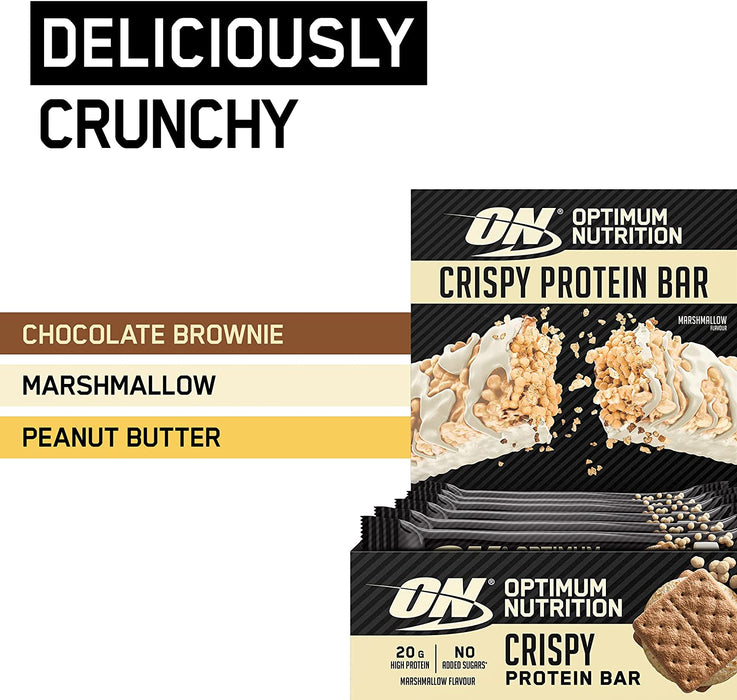 Optimum Nutrition Protein Crisp Bar 10 x 65g | High-Quality Sports Nutrition | MySupplementShop.co.uk