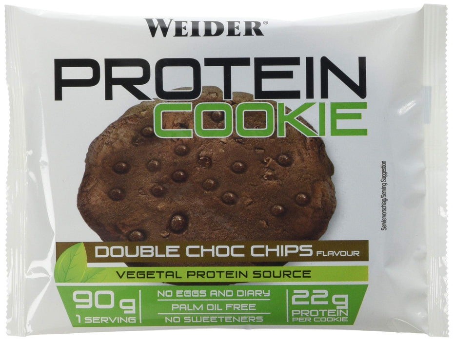 Weider Protein Cookie, Double Choc Chips - 12 x 90g - Health Foods at MySupplementShop by Weider