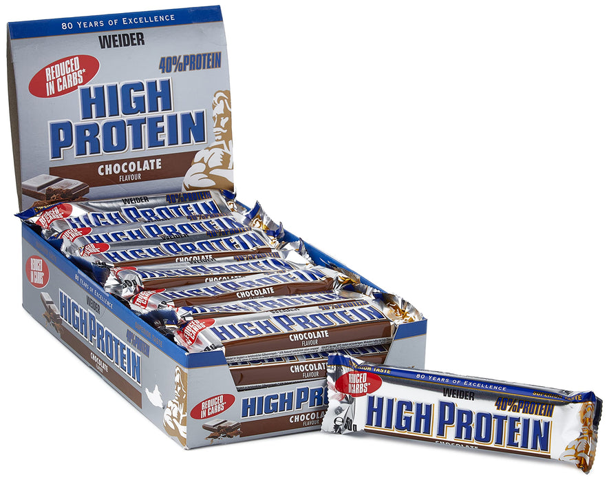 Weider 40% Low Carb High Protein Bar, Peanut Caramel - 24 bars (50 grams) | High-Quality Protein Bars | MySupplementShop.co.uk