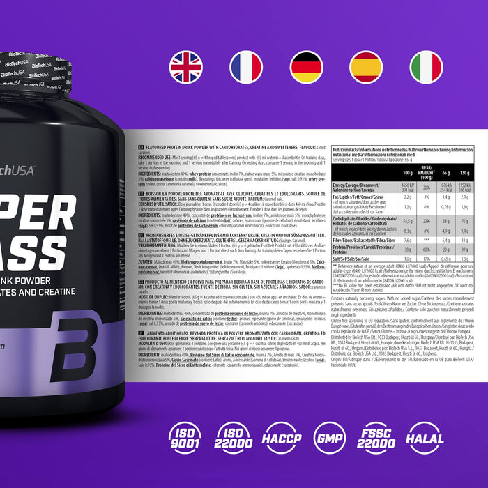 BioTechUSA Hyper Mass, Salted Caramel - 2270 grams | High-Quality Weight Gainers & Carbs | MySupplementShop.co.uk