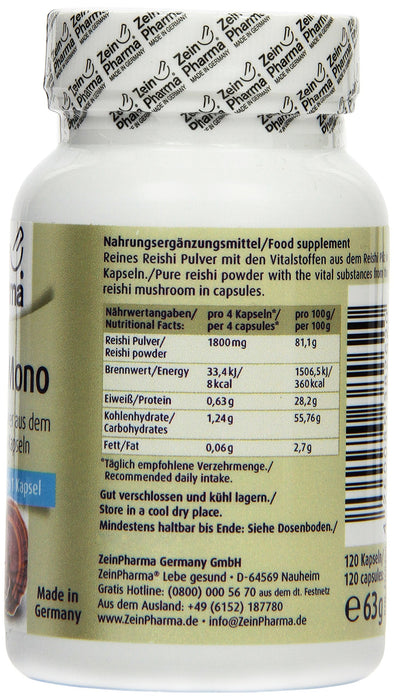 Zein Pharma Reishi Mono, 450mg - 120 caps | High-Quality Multiminerals | MySupplementShop.co.uk