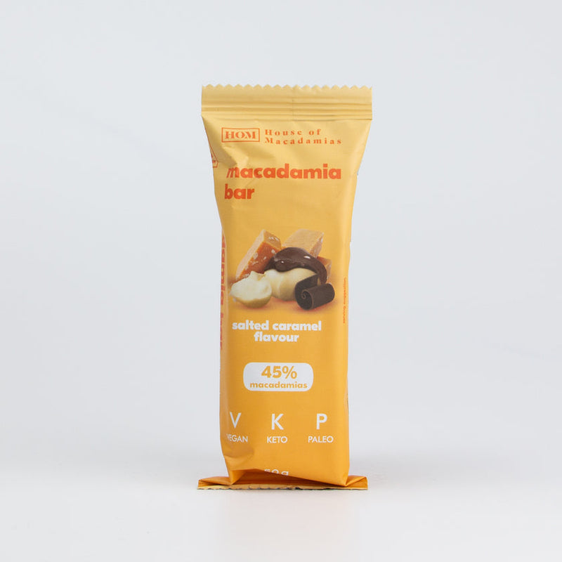 House Of Macadamia Bar 12x50g Salted Caramel | High-Quality Sports & Nutrition | MySupplementShop.co.uk