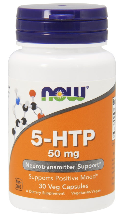 NOW Foods 5-HTP, 50mg - 30 vcaps | High-Quality Health and Wellbeing | MySupplementShop.co.uk