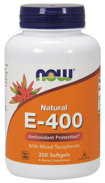 NOW Foods Vitamin E-400 - Natural (Mixed Tocopherols) - 250 softgels - Vitamins & Minerals at MySupplementShop by NOW Foods