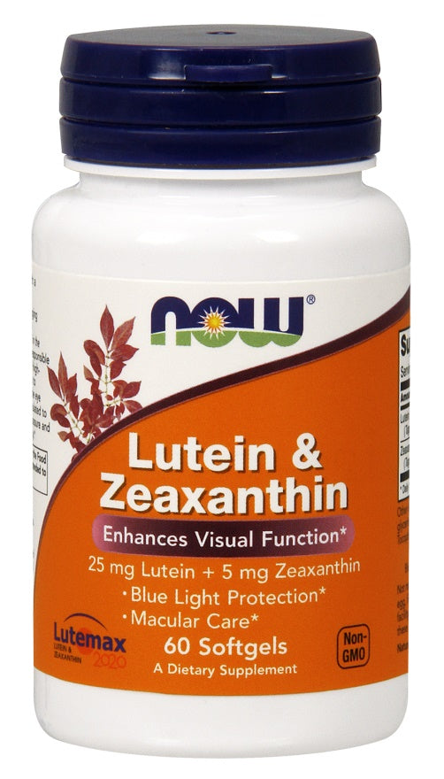 NOW Foods Lutein & Zeaxanthin - 60 softgels - Health and Wellbeing at MySupplementShop by NOW Foods