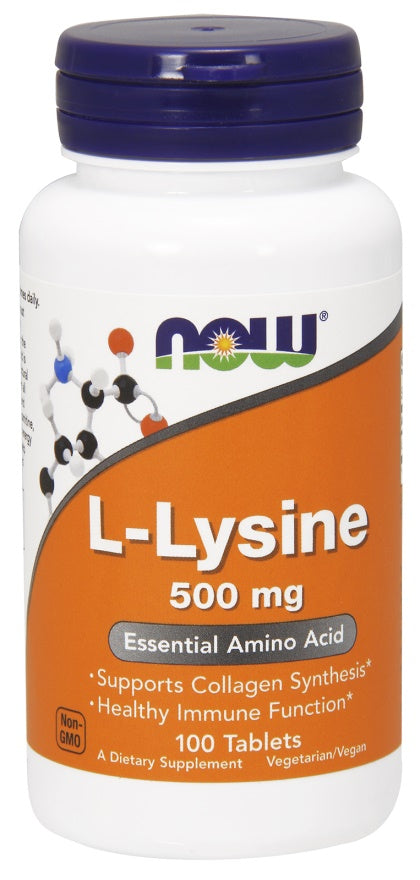 NOW Foods L-Lysine, 500mg - 100 tablets - Amino Acids and BCAAs at MySupplementShop by NOW Foods