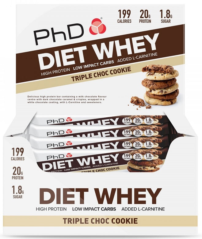 PhD Diet Whey Bar, Double Choc Brownie - 12 bars | High-Quality Protein Bars | MySupplementShop.co.uk