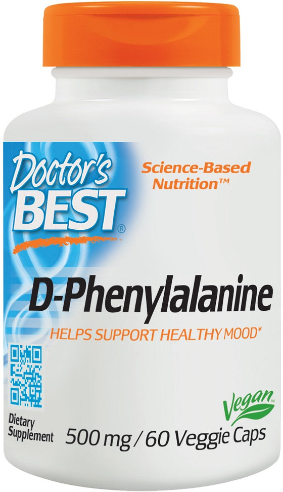 Doctor's Best D-Phenylalanine, 500mg - 60 vcaps | High-Quality Amino Acids and BCAAs | MySupplementShop.co.uk