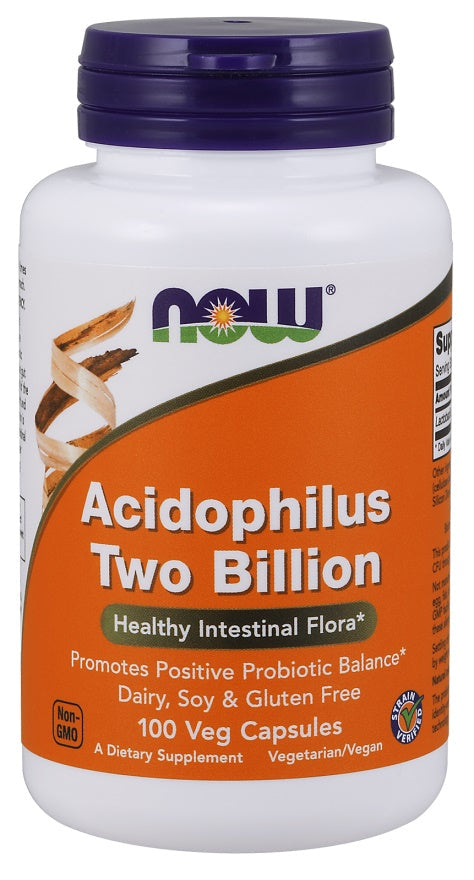 NOW Foods Acidophilus Two Billion - 100 vcaps - Health and Wellbeing at MySupplementShop by NOW Foods