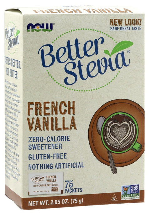 NOW Foods Better Stevia Packets, French Vanilla - 75 packets - Health Foods at MySupplementShop by NOW Foods