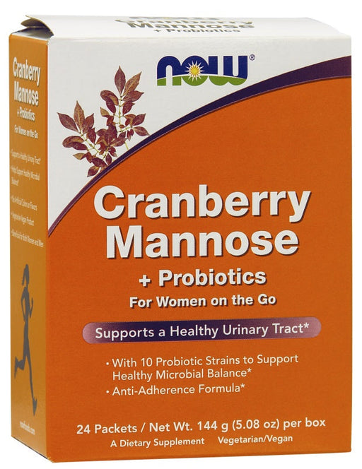 NOW Foods Cranberry Mannose + Probiotics - 24 packets - Health and Wellbeing at MySupplementShop by NOW Foods