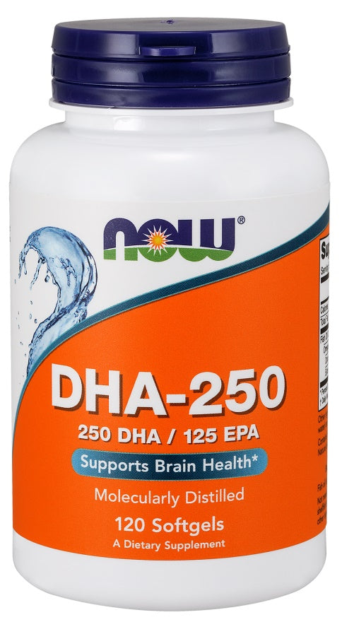 NOW Foods DHA-250, 250 DHA / 125 EPA - 120 softgels | High-Quality Omegas, EFAs, CLA, Oils | MySupplementShop.co.uk